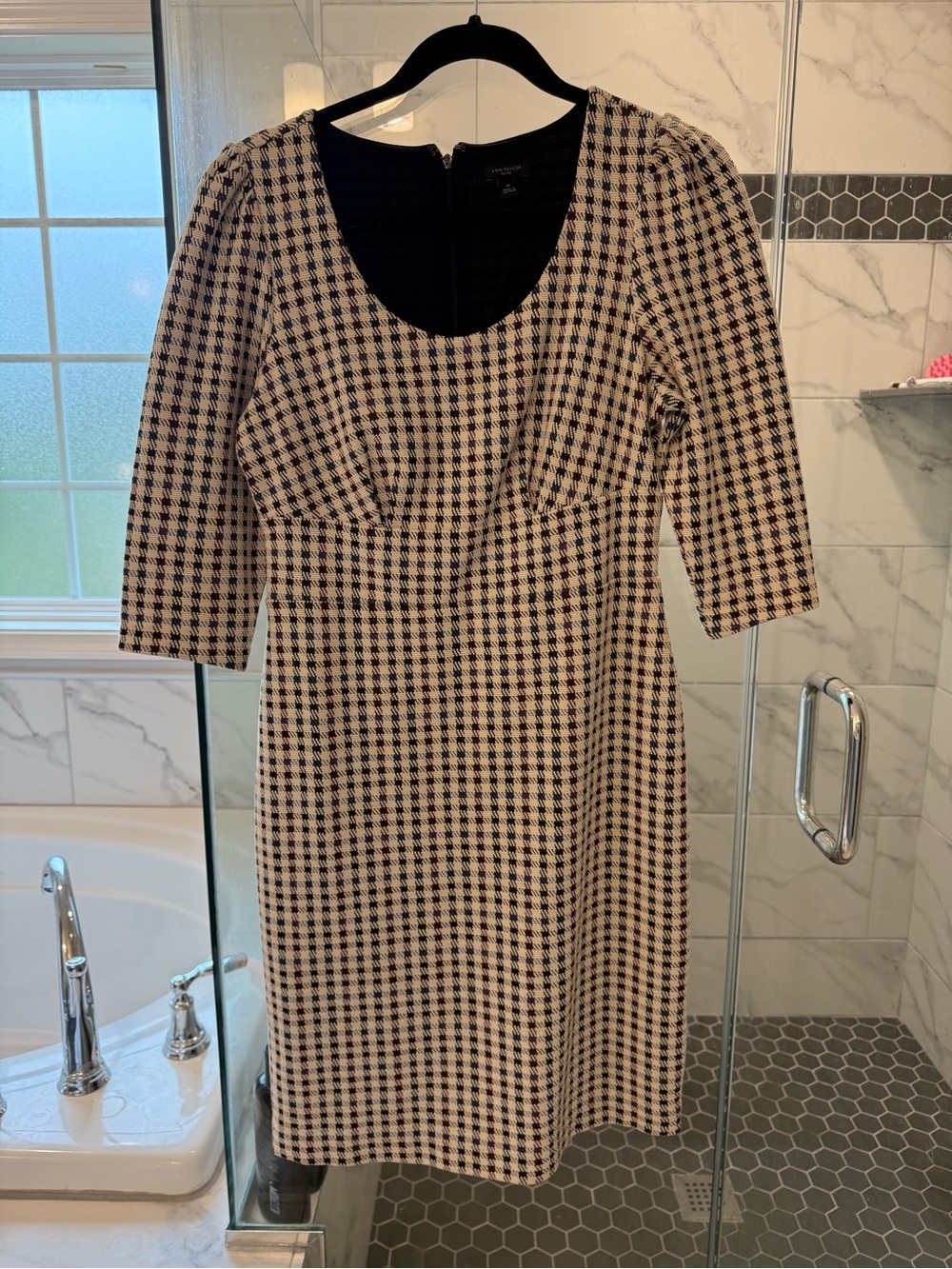 Ann Taylor Houndstooth Sheath Dress